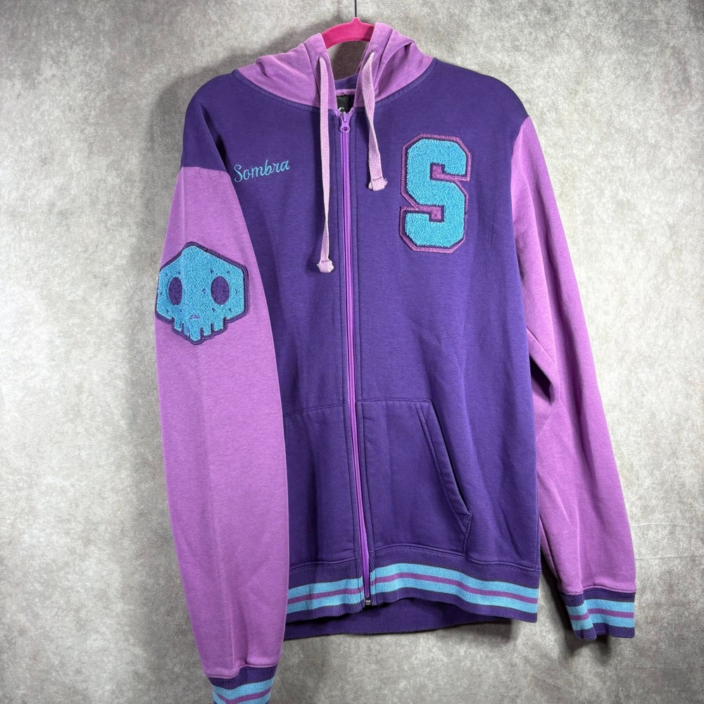 Jinx Hoodie Unisex Size XL Purple Overwatch Sombra Zip Up Fleece Gaming Jacket